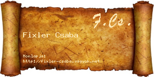 Fixler Csaba névjegykártya