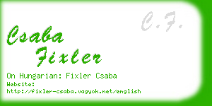 csaba fixler business card